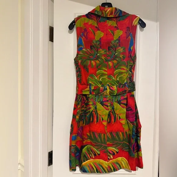 FARM Rio Red and Green Women’s Mini Dress with Tropical Print - Picture 7 of 8
